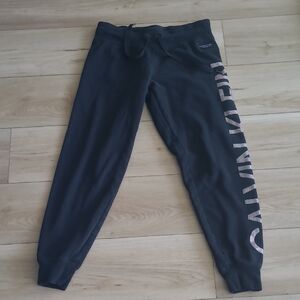 Calvin Klein Charcoal Joggers with Pink Logo Size S/P